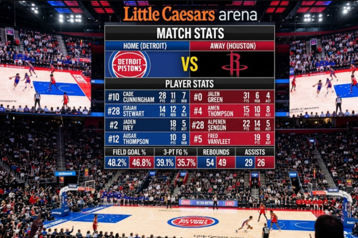 Detroit Pistons vs Houston Rockets Match Player Stats