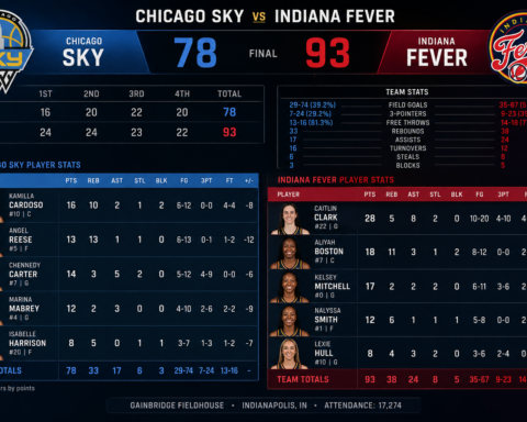chicago sky vs indiana fever match player stats